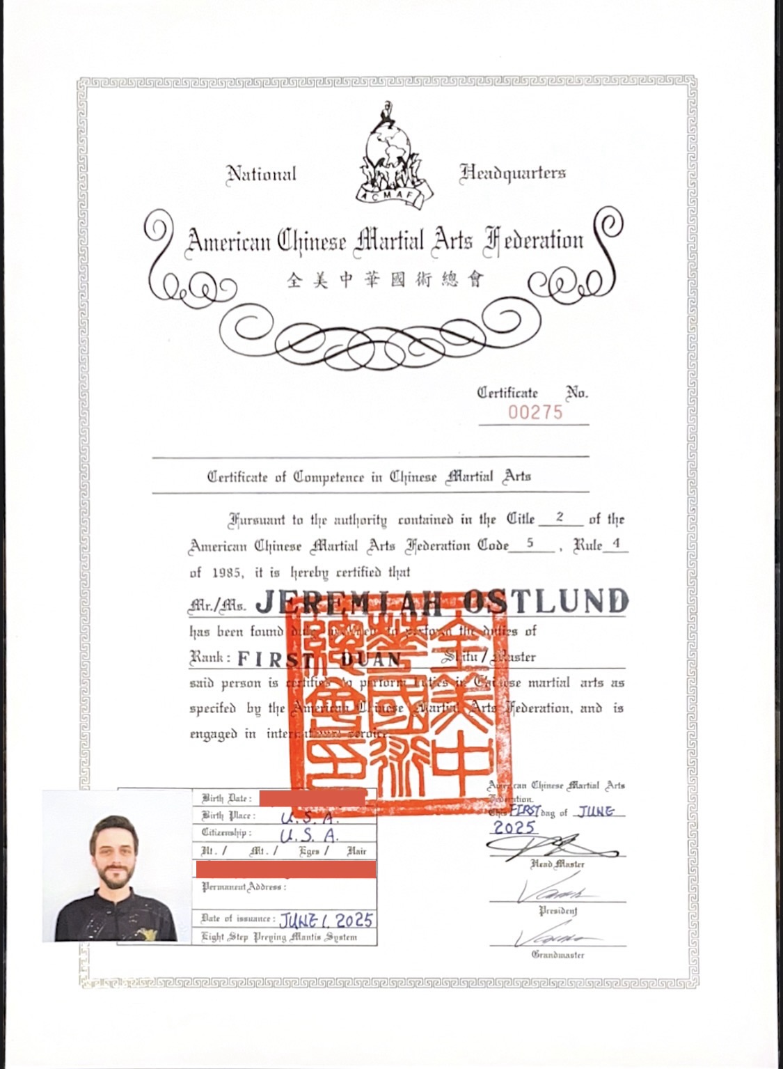 Cert Photo